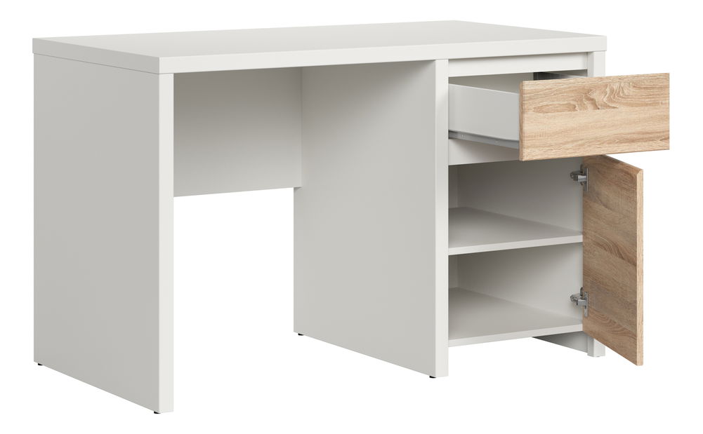 PC stolík BRW Kaspian BIU1D1S/120 (biela + dub sonoma)