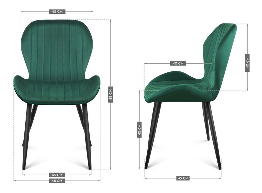 Scaun de sufragerie Pamper 2 (verde închis)