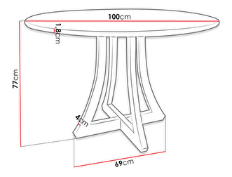 Okrúhly stôl FI 100 Destes (Čierna)