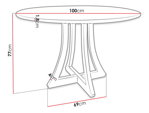 Okrúhly stôl FI 100 Destes (Čierna)