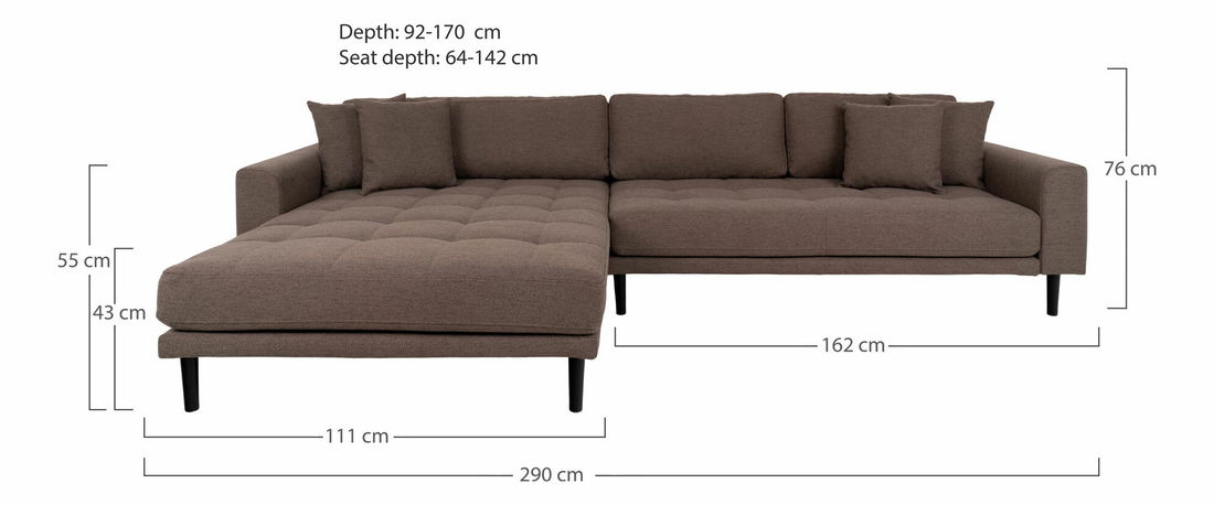 Rohová sedacia súprava (L) Lvaveriaora (hnedá)