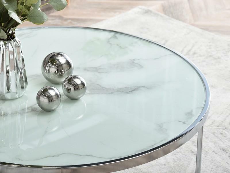 Măsuță de cafea Natol (alb + crom)