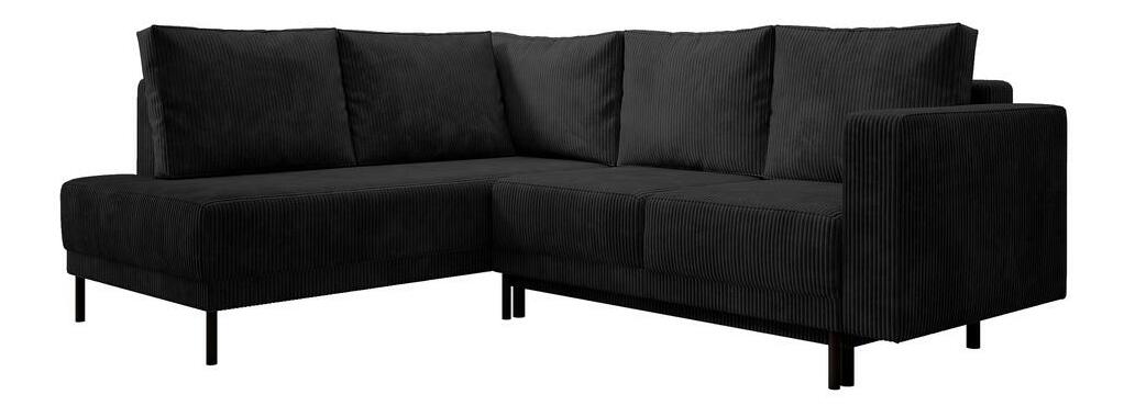 Rohová sedacia súprava Rodriguez (L) (čierna + čierna)