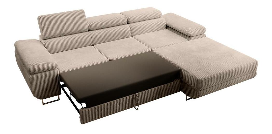 Kutna garnitura Grande (D) (tamnobež + krom)