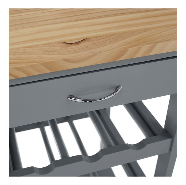 Kolica za posluživanje Brooke (siva + prirodna)