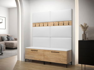 Predsieňová zostava Frisala II (dub craft) (ekokoža Soft 017 (biela))