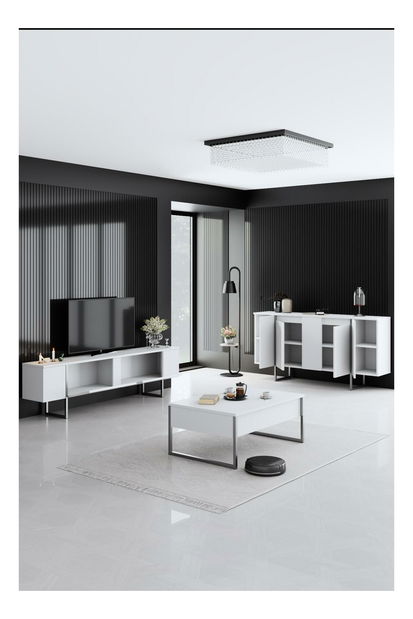 Set za dnevni boravak Luna 1 (bijela + srebrna)