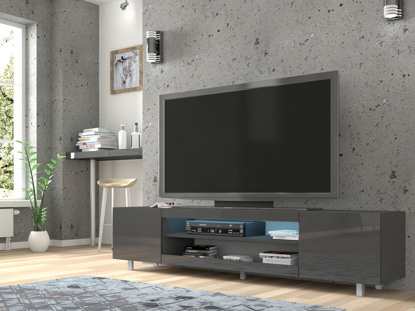 TV asztal/szekrény Katty (szürke) (LED)