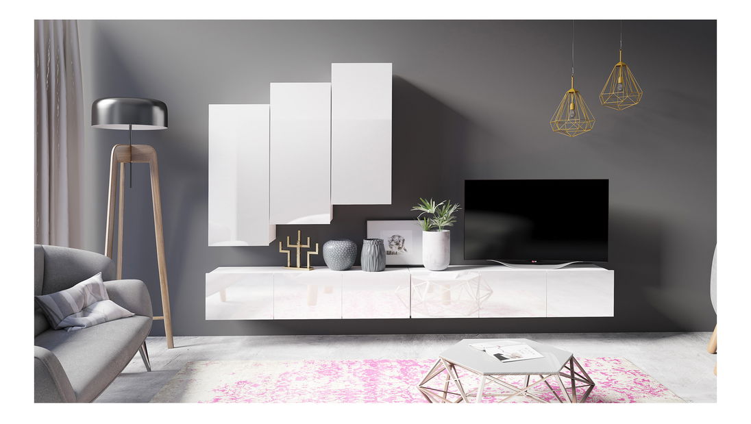 Mobilier living Calabria C20 (Alb) (fără iluminat)