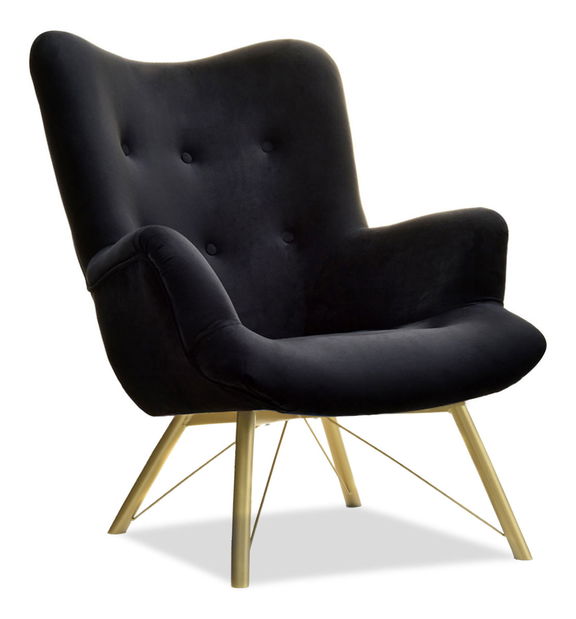 Relaxačné kreslo Dawntawn (čierna + zlatá)