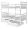 Emeletes gyerekágy 90 cm Aras (fehér) (ágyrácsokkal)