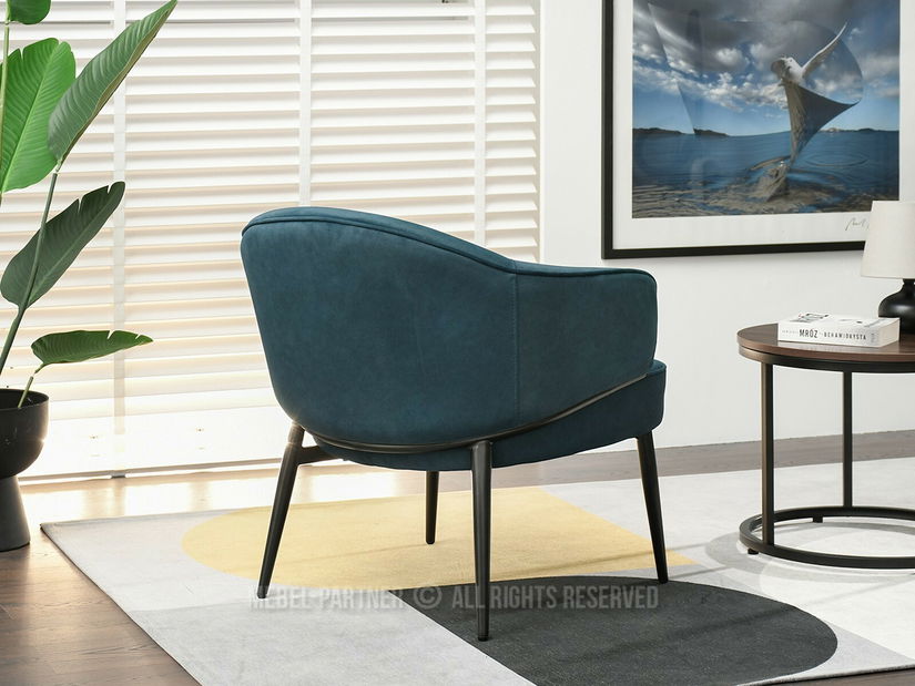 Kreslo Alfredo (tyrkysová + čierna)