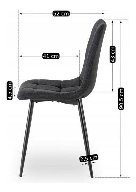 Scaun sufragerie Permite 2 (negru) 