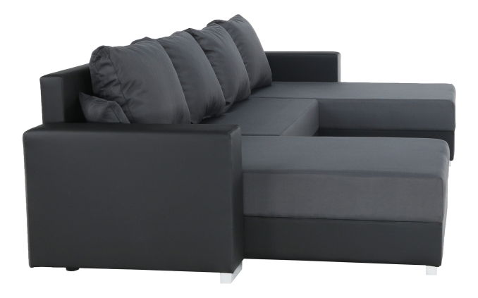 Rohová sedačka U Estevot (čierna + sivá) (P)