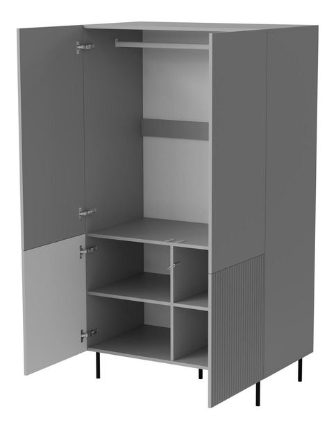 Dulap de haine Asania S1 (gri + negru)