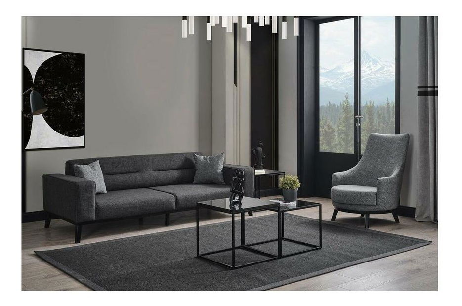 Fotel Balunella (világosszürke + fekete)