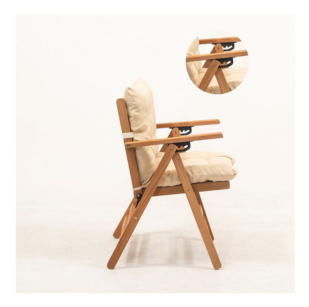 Vrtni set stol i stolice Kikadu 2 (prirodna + krem) (za 2 osobe)