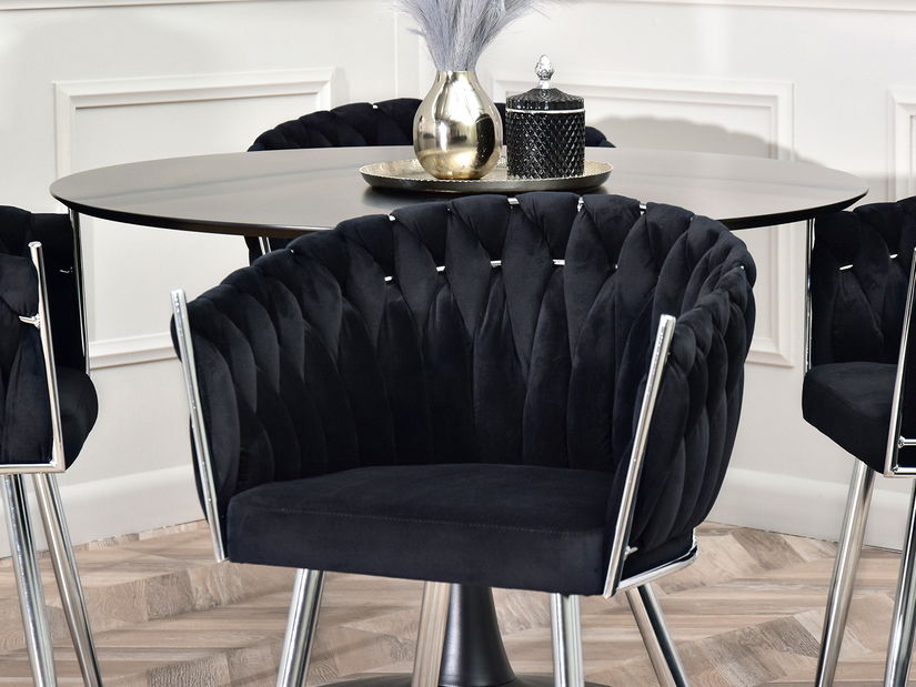 Jedálenská stolička Radio (čierna + strieborná)