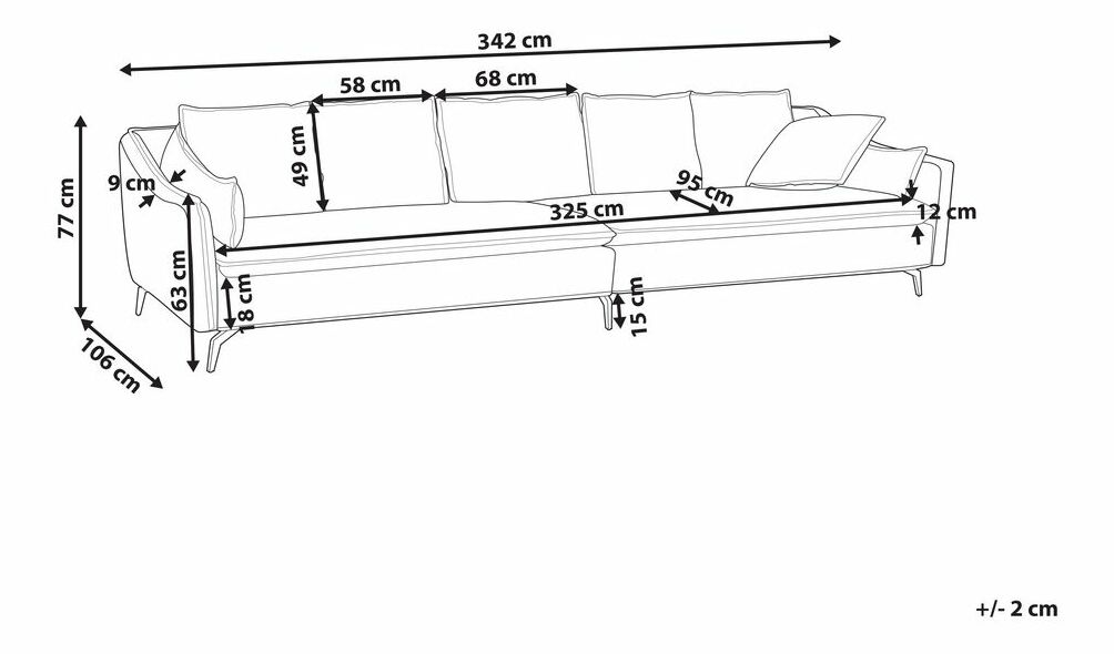 Canapea 4 locuri Achille (roz)