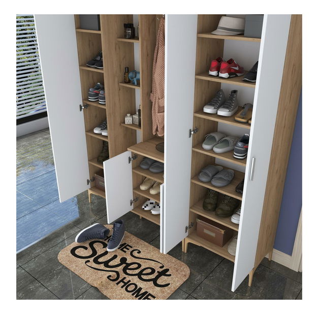 Predsoblje Emily 28 (s ogledalom) (orah + bijela)