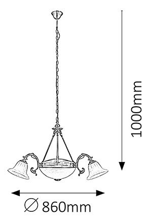 Lustră Orchidea 8553 (bronz + sticlă piatră de orez)
