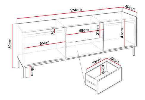 TV stolić/ormarić Somkera 2K2SZ (kašmir)