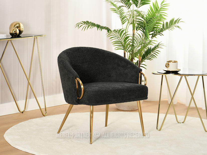 Fotel Carma F (fekete + arany)