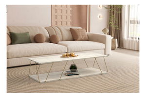 Dohányzóasztal Liana (arany + világos márvány)