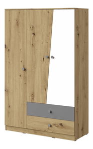 Gardrób Seraphina WK3 (artisan tölgy + fehér + szürke)