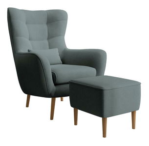 Fotelja s tabureom Veneza VZ1  (tamnosiva + bukva)