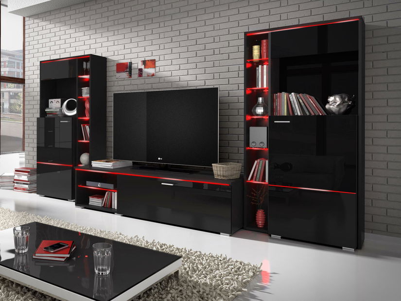 Obývacia stena Ansty Typ 10 (lesk čierny)