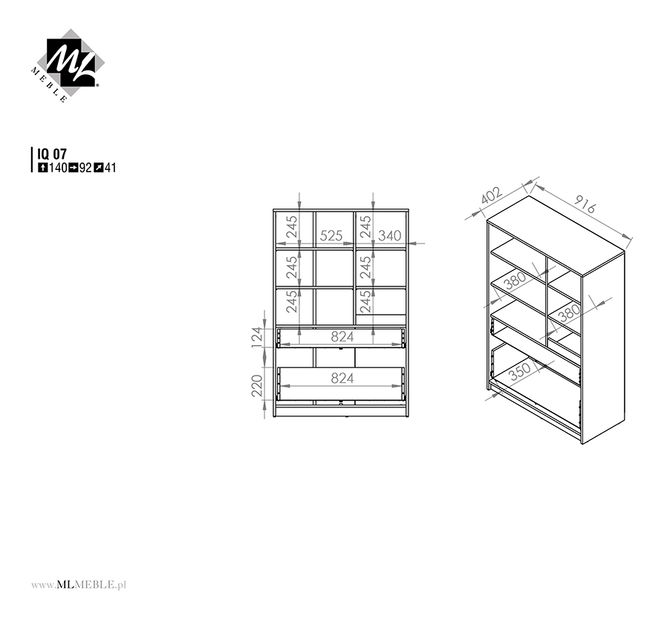 Regál Korte 07 (púder)