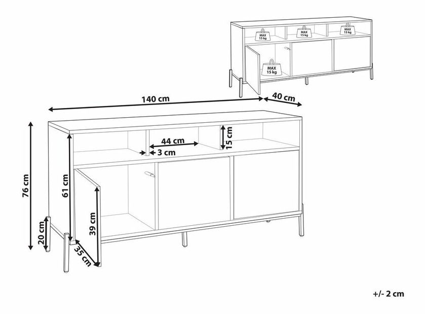 Szekrény Moiza (világos fa)