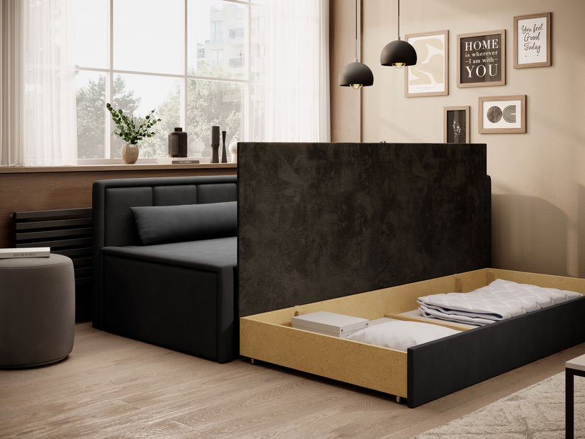 Pohovka trojsedačka Fausto (sivá + čierna) (L)