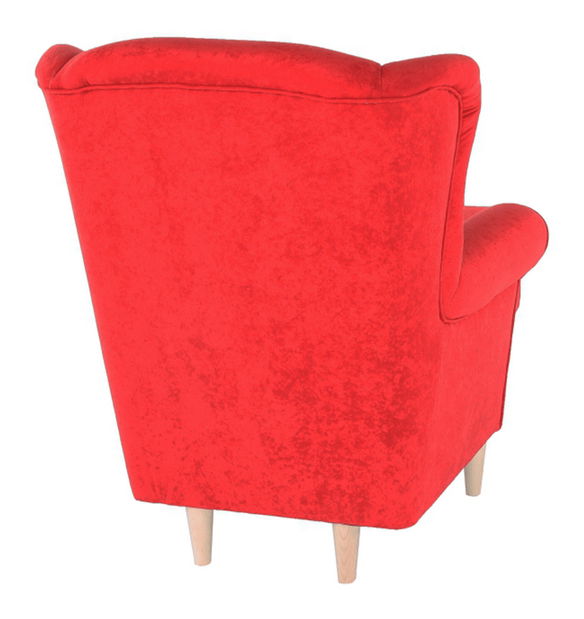 Fotoliu cu urechi cu taburete Aevo (Roșu)