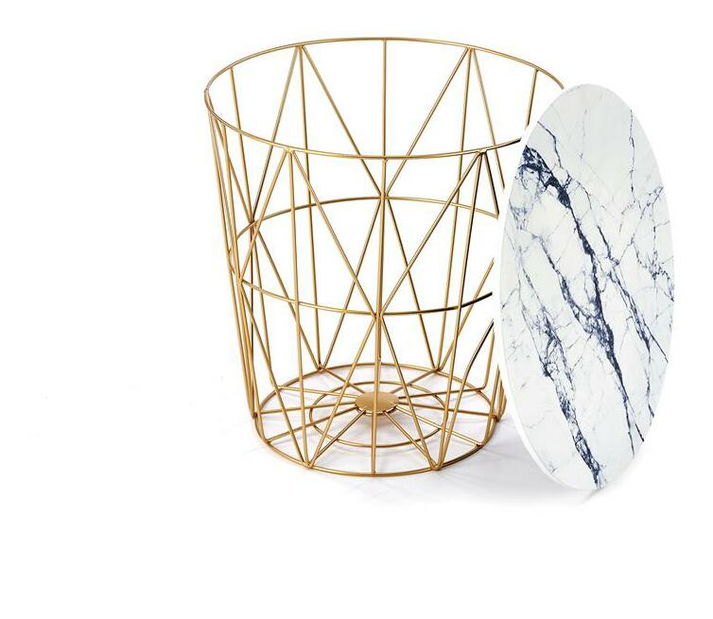 Stolić za kavu Halley (bijeli mramor + zlatna)