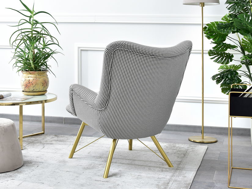 Relaxačné kreslo Dawntawn (biela + zlatá)