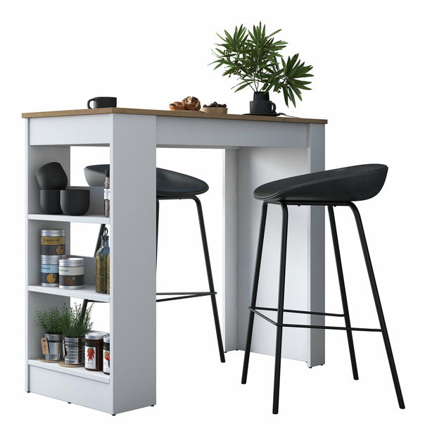 Masă sufragerie (pentru 4 persoane) Jared 103 (nuc + alb)