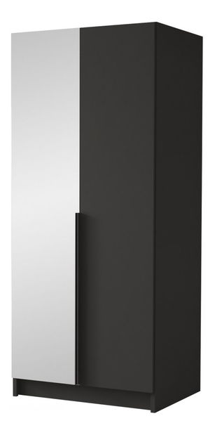 Dulap de haine Smagano II (Alb + auriu) (cu oglindă)