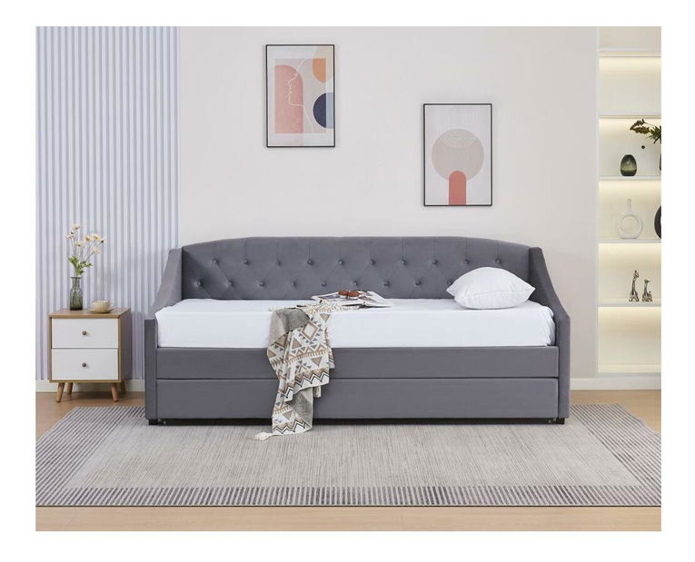 Széthúzható ágy 90 cm Asesorar (szürke) 