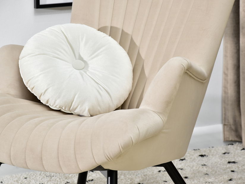 Dizajnové kreslo Lanzaris (béžová + zlatá)