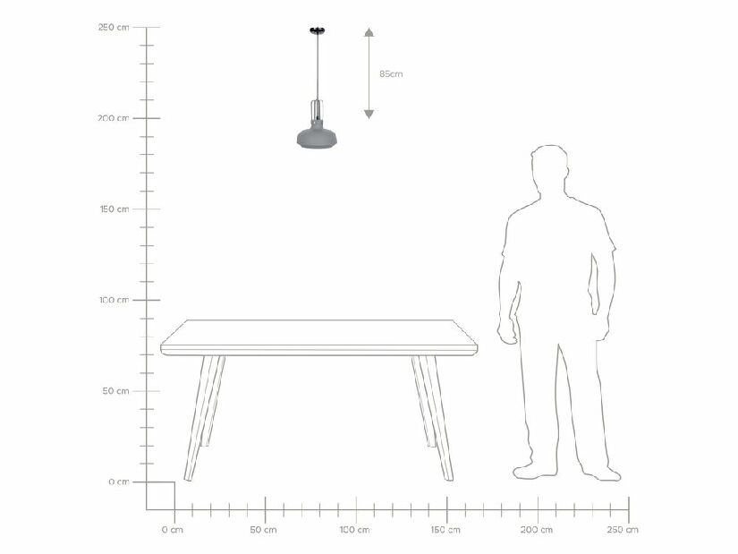 Závesná lampa Trivo (sivá)