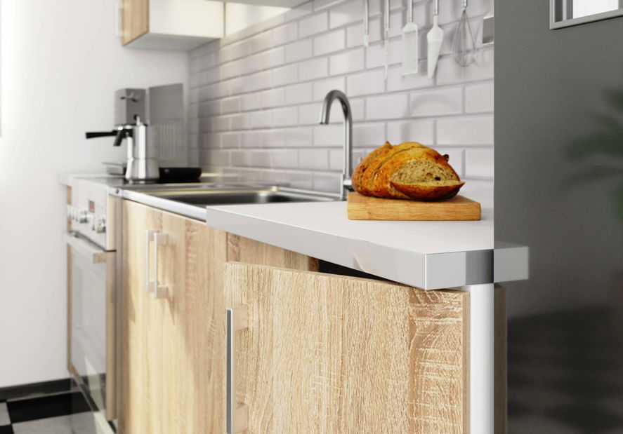 Kuchynská zostava 240 cm Lula TYP2 B (biela + dub sonoma)