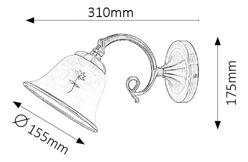 Nástenné svietidlo Art Flower 7171 (bronzová + ryžové kamenné sklo)