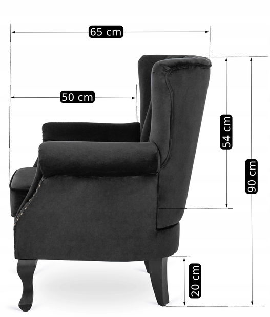 Fotoliu Malik (negru) 
