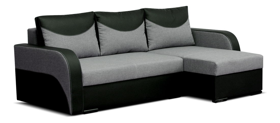 Rohová sedačka Famo (sivá + čierna) (P)