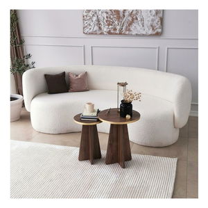 Set stolića za kavu (2 kom.) Kabivo 1 (zlatna + orah)