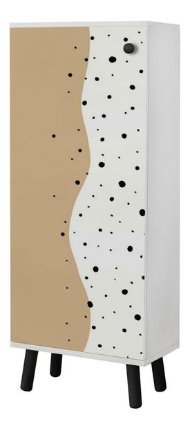 Pantofar Beside 34 (alb + negru)