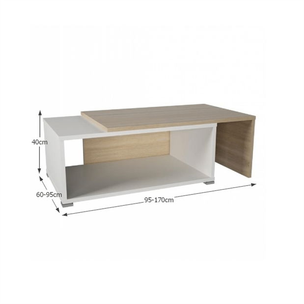 Dohányzóasztal Dron (sonoma tölgy + fehér)