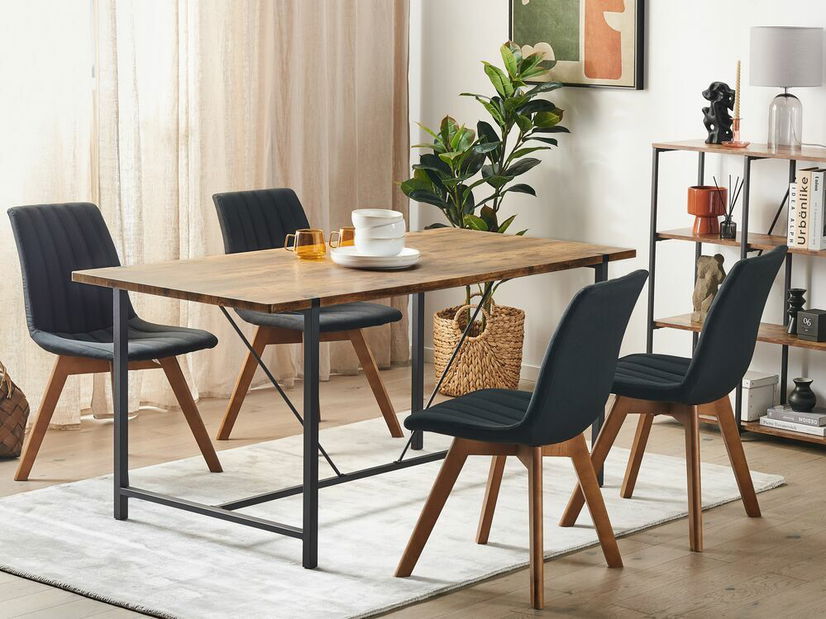 Masă de sufragerie Sarajane (lemn închis) (pentru 6 persoane)